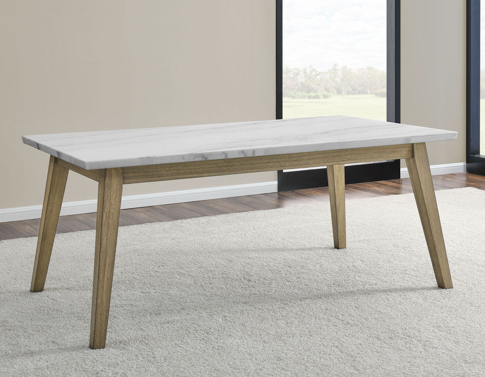 Vida 5-Piece White Marble Dining Set - Image 3