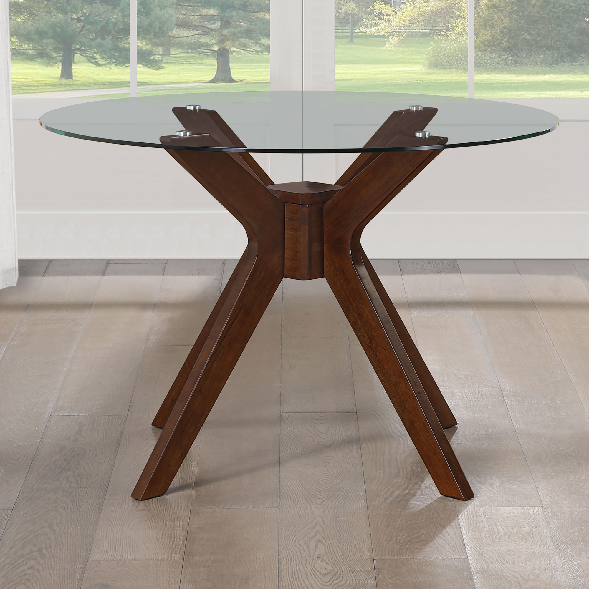 ZEN 5-PIECE GLASS TOP DINING SET, GRAY VELVET CHAIRS - Image 13