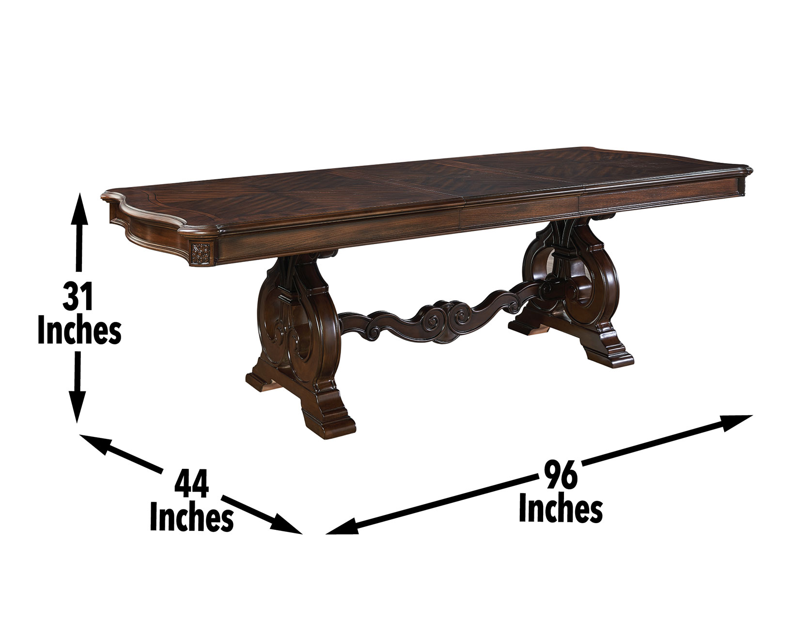 ROYALE 76-96 INCH TABLE WITH 20 INCH LEAF - Image 21