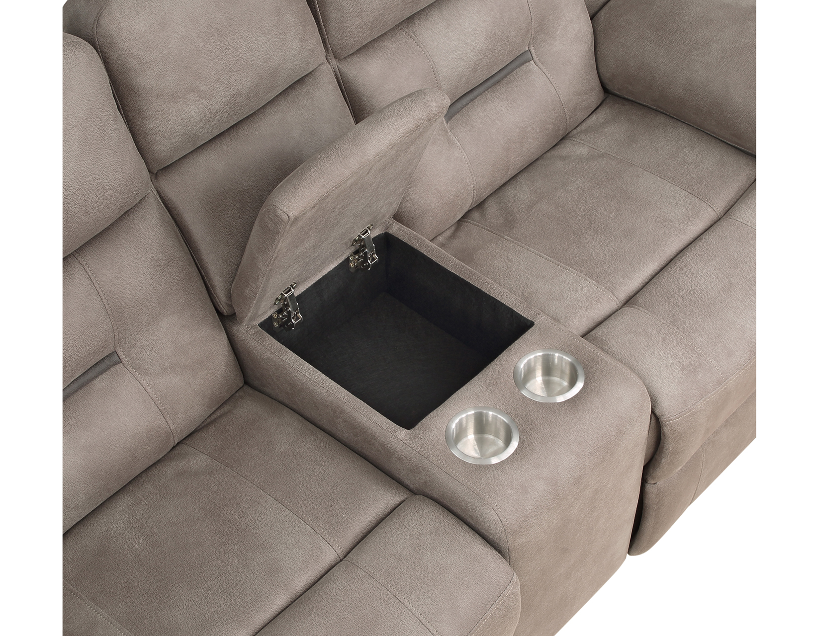 Abilene Manual Reclining Console Loveseat, Tan - Image 5