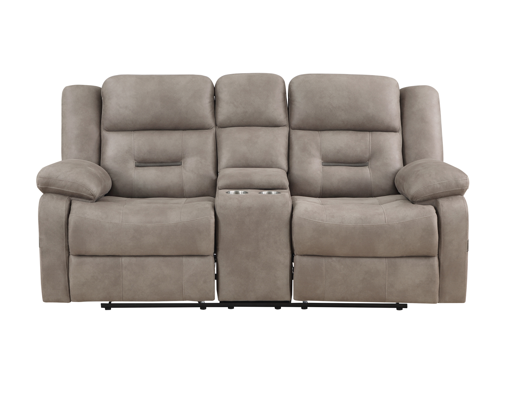 Abilene Manual Reclining Console Loveseat, Tan - Image 6