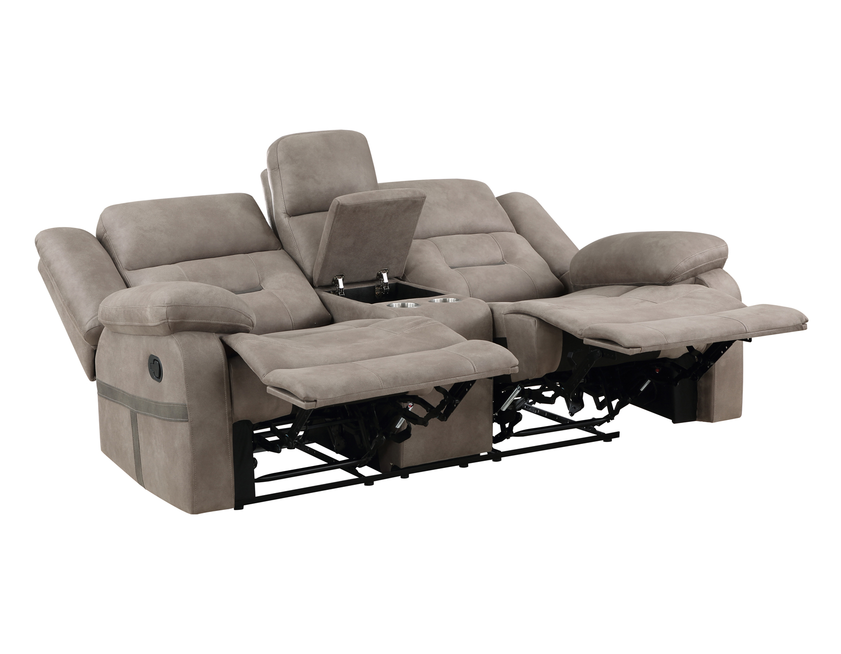 Abilene Manual Reclining Console Loveseat, Tan - Image 9