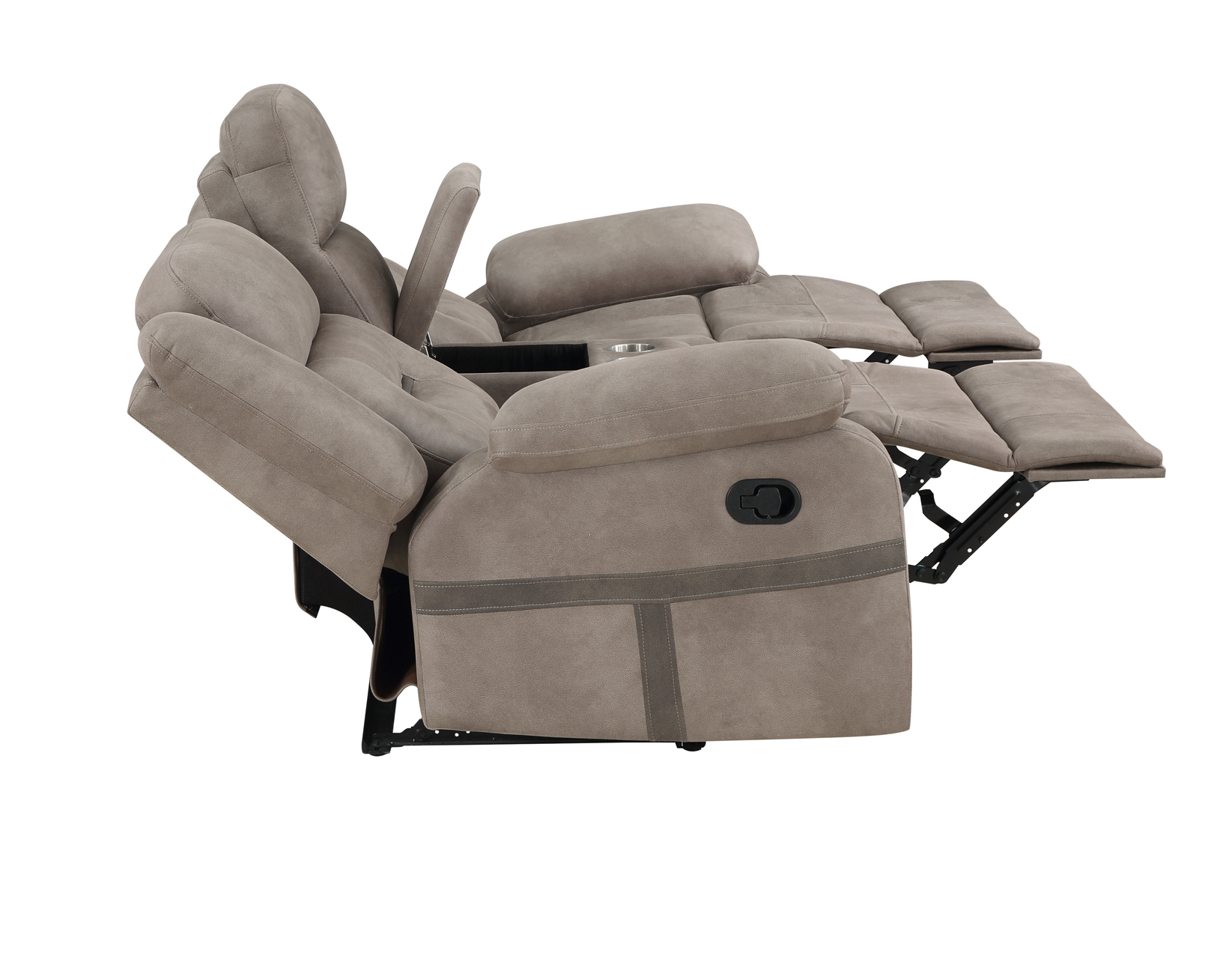 Abilene Manual Reclining Console Loveseat, Tan - Image 11