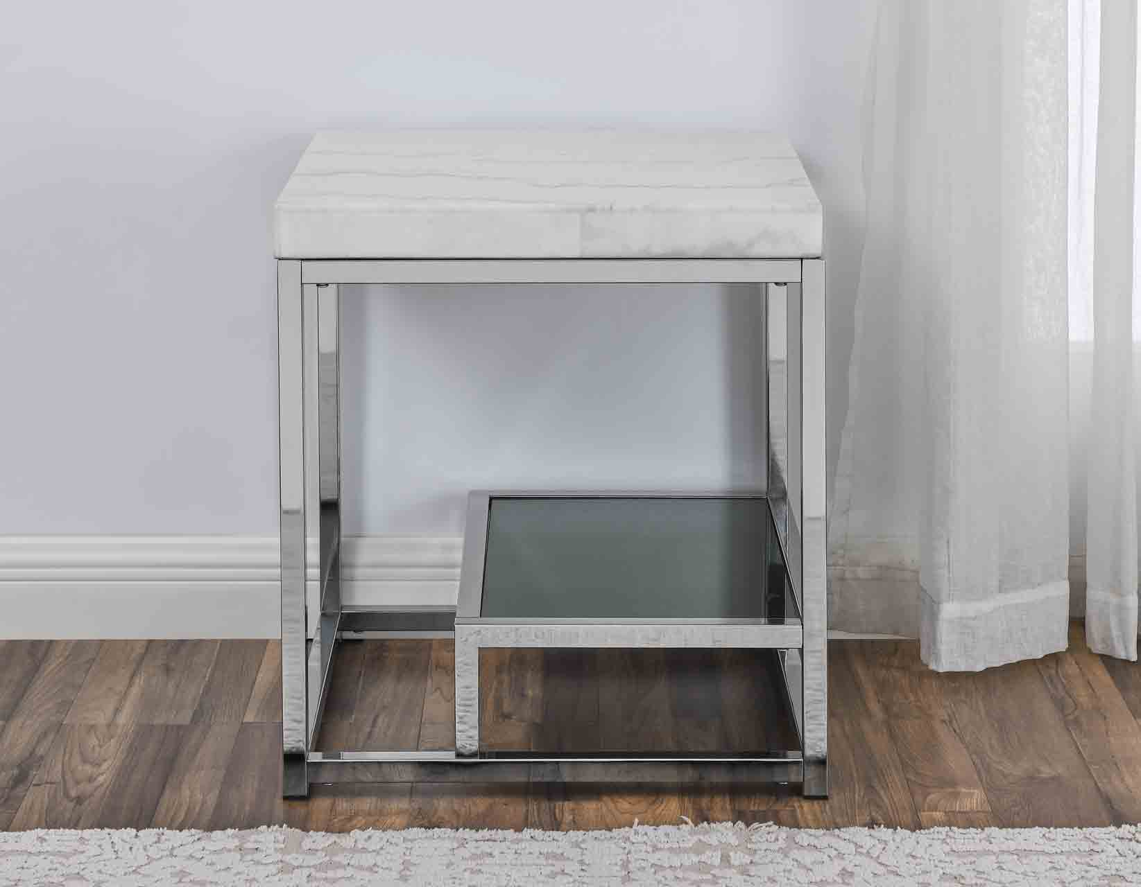 Aston, End Table, White Marble Top - Image 2