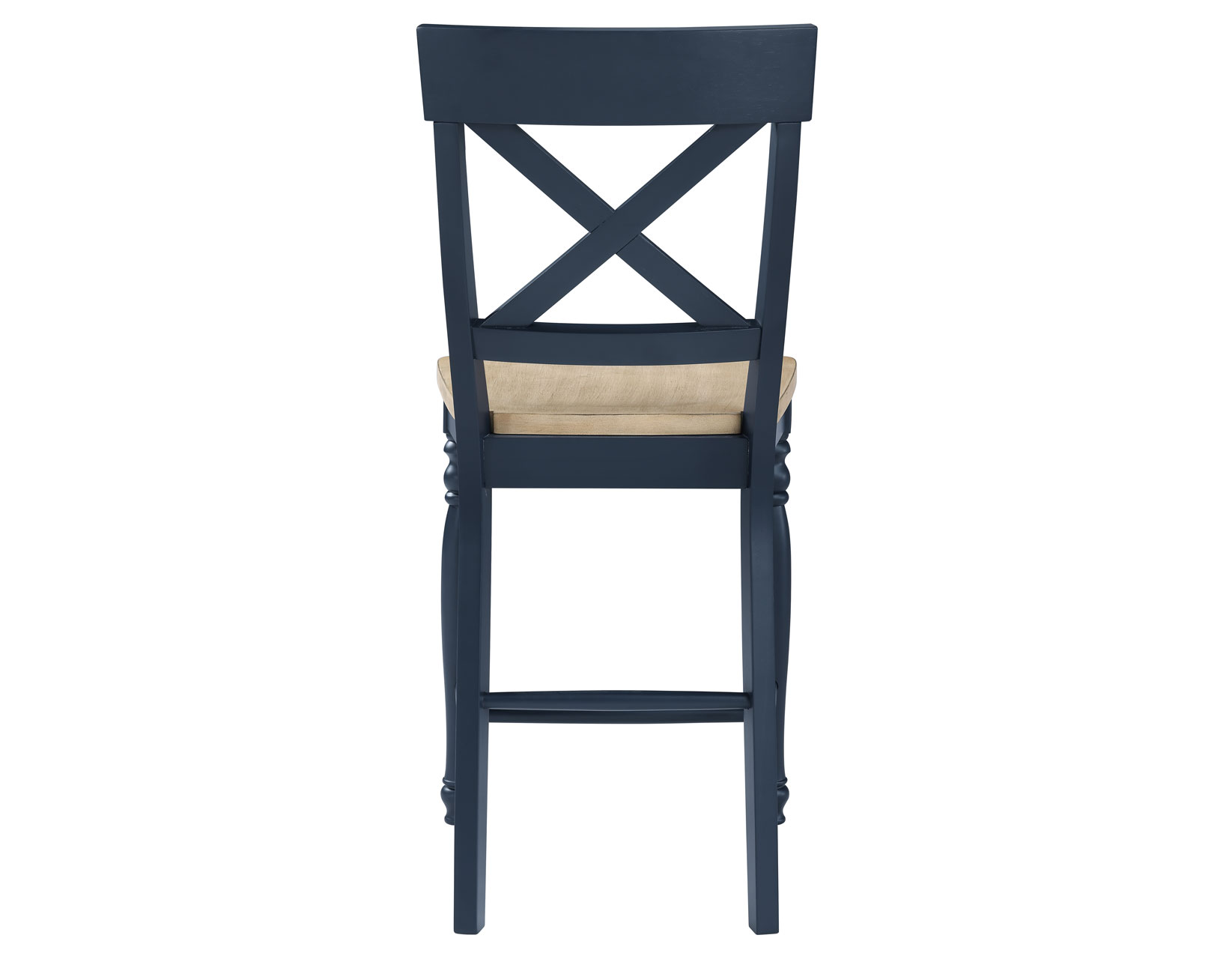 Darcy Solid Wood 24" Counter Stool, Midnight Blue And Natural Finish - Image 2