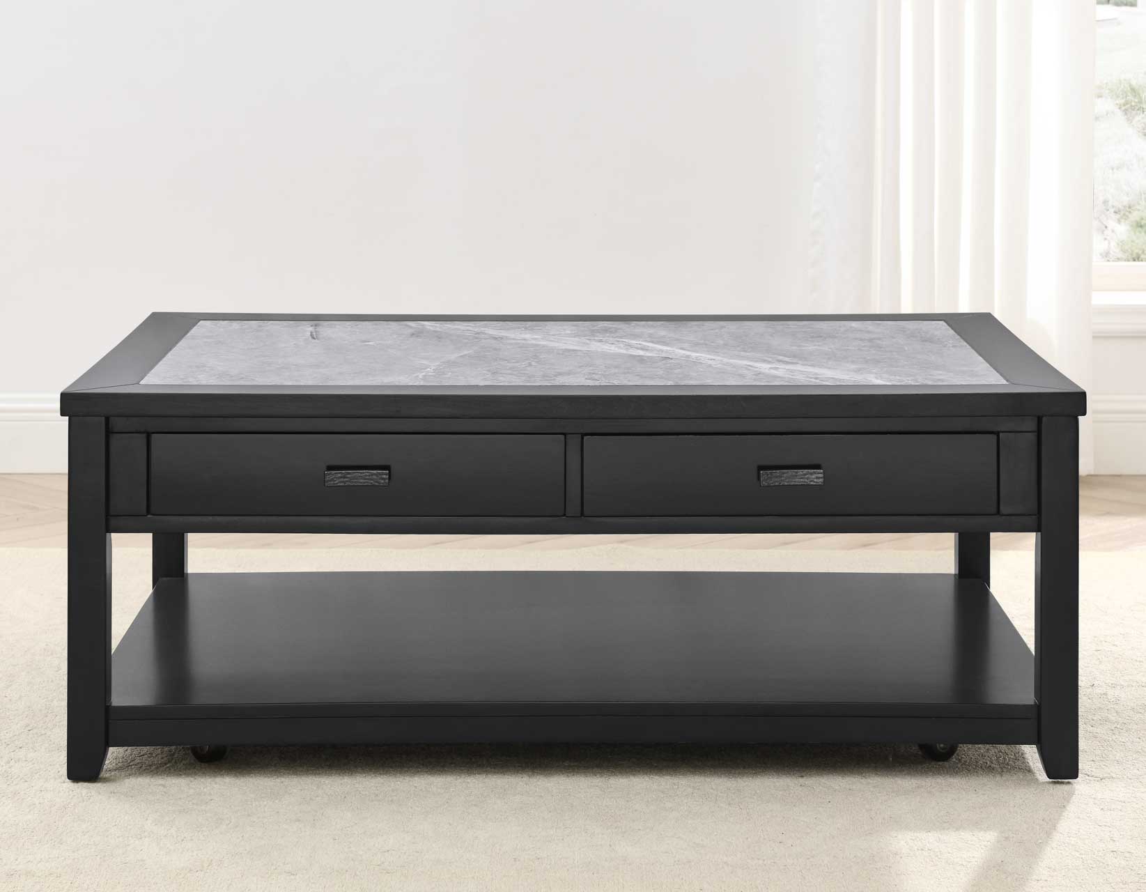 Garvine, Cocktail Table, Sintered Stone, Castered