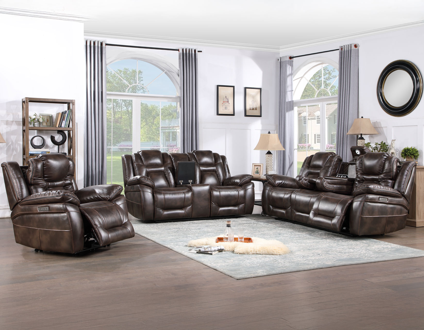 Oportuna Dual-Power Reclining Sofa w/Drop-Down Table - Image 10