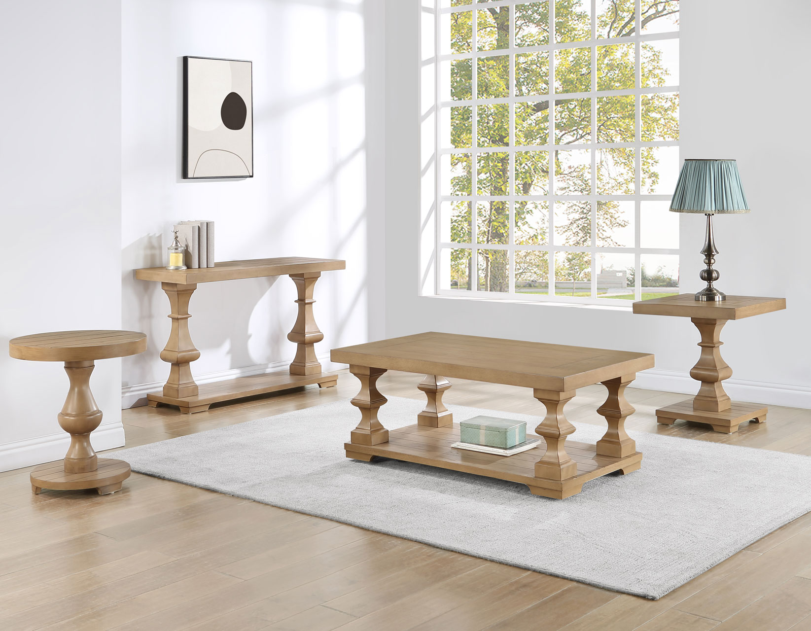 Dory Coffee Table with Casters, Sand - Image 2
