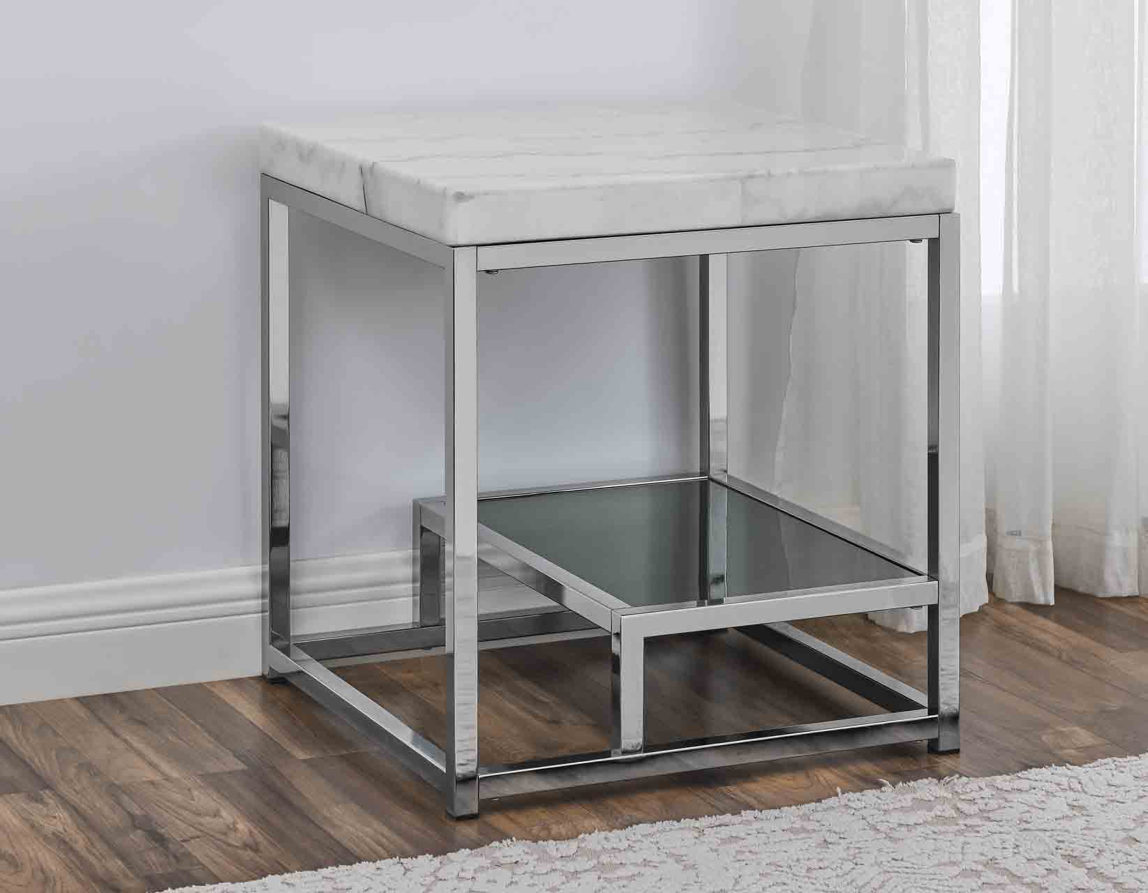 Aston, End Table, White Marble Top