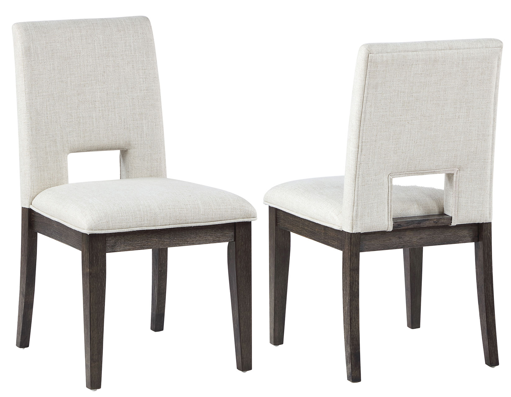 Evan 52-inch Round 5-Piece Dining Set with Eggshell Linen-Look Chairs - Image 14