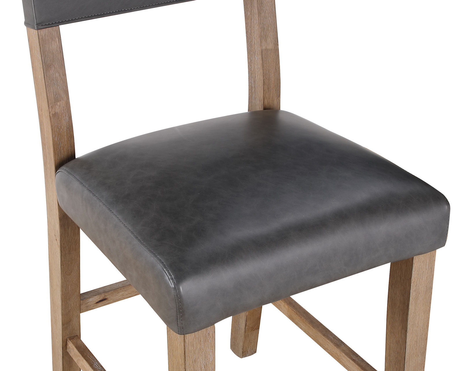 Aubrey 24" Counter Chair, Gray Vegan Leather with Driftwood finish - Image 8