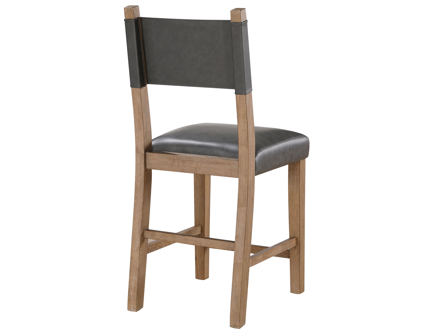 Aubrey 24" Counter Chair, Gray Vegan Leather with Driftwood finish - Image 5