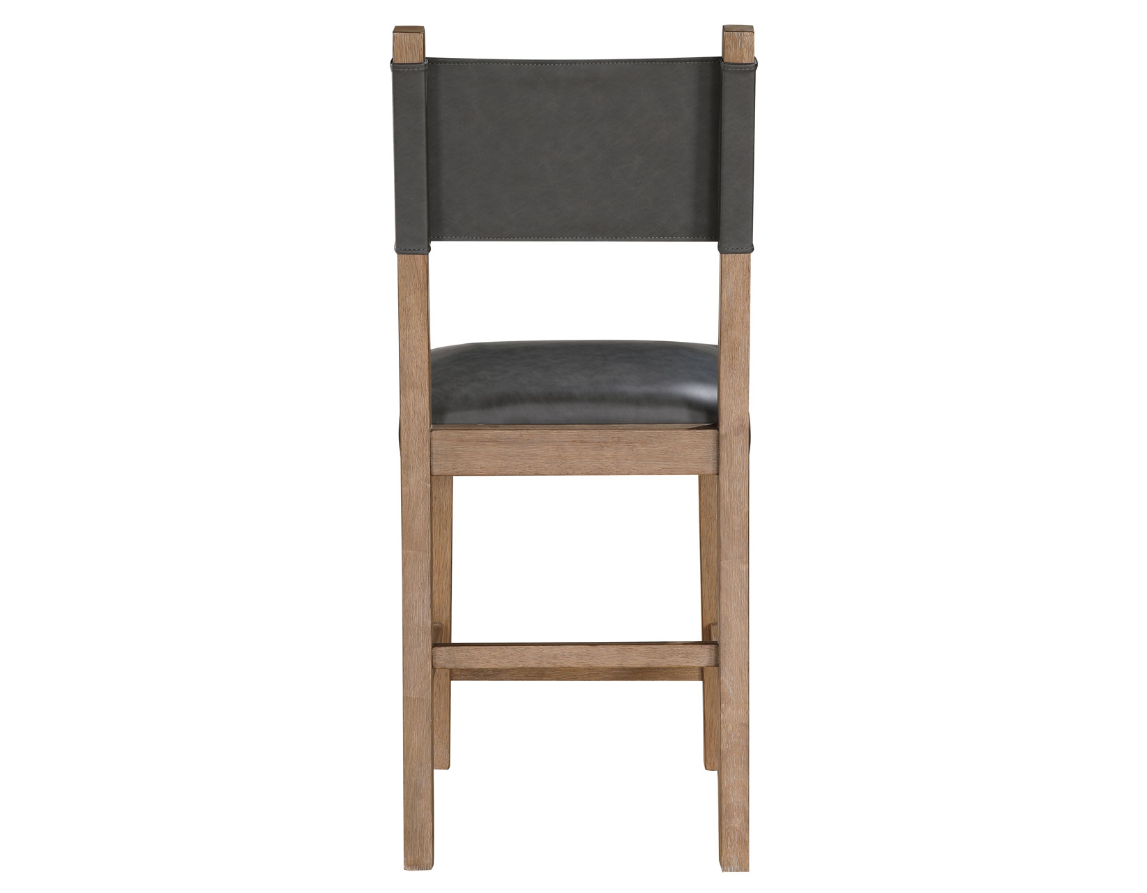 Aubrey 24" Counter Chair, Gray Vegan Leather with Driftwood finish - Image 6