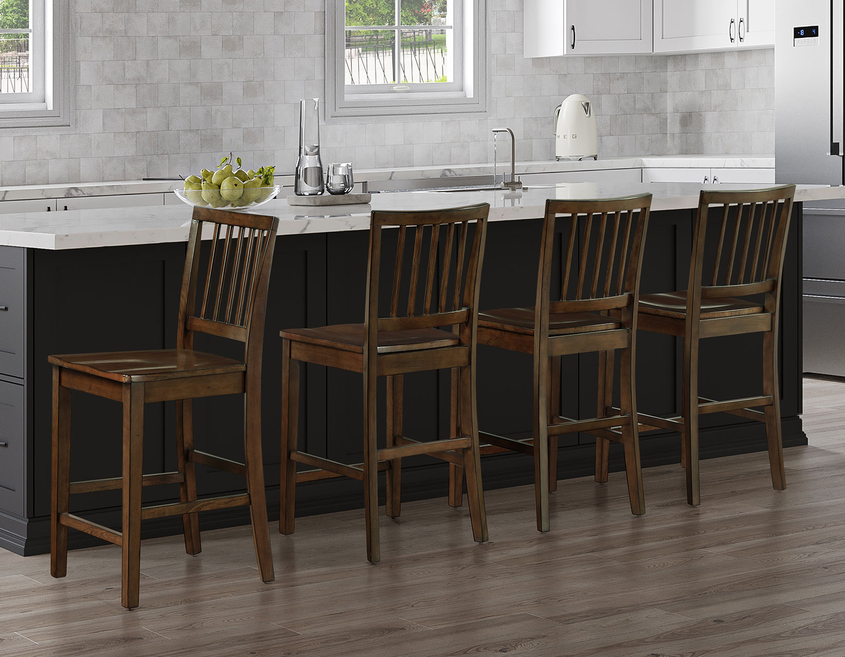 Joplin 5-Piece Counter Dining Set, Walnut Finish - Image 7
