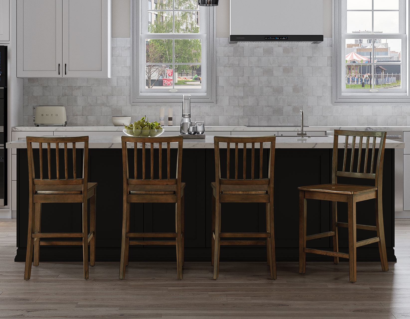 Joplin 5-Piece Counter Dining Set, Walnut Finish - Image 8