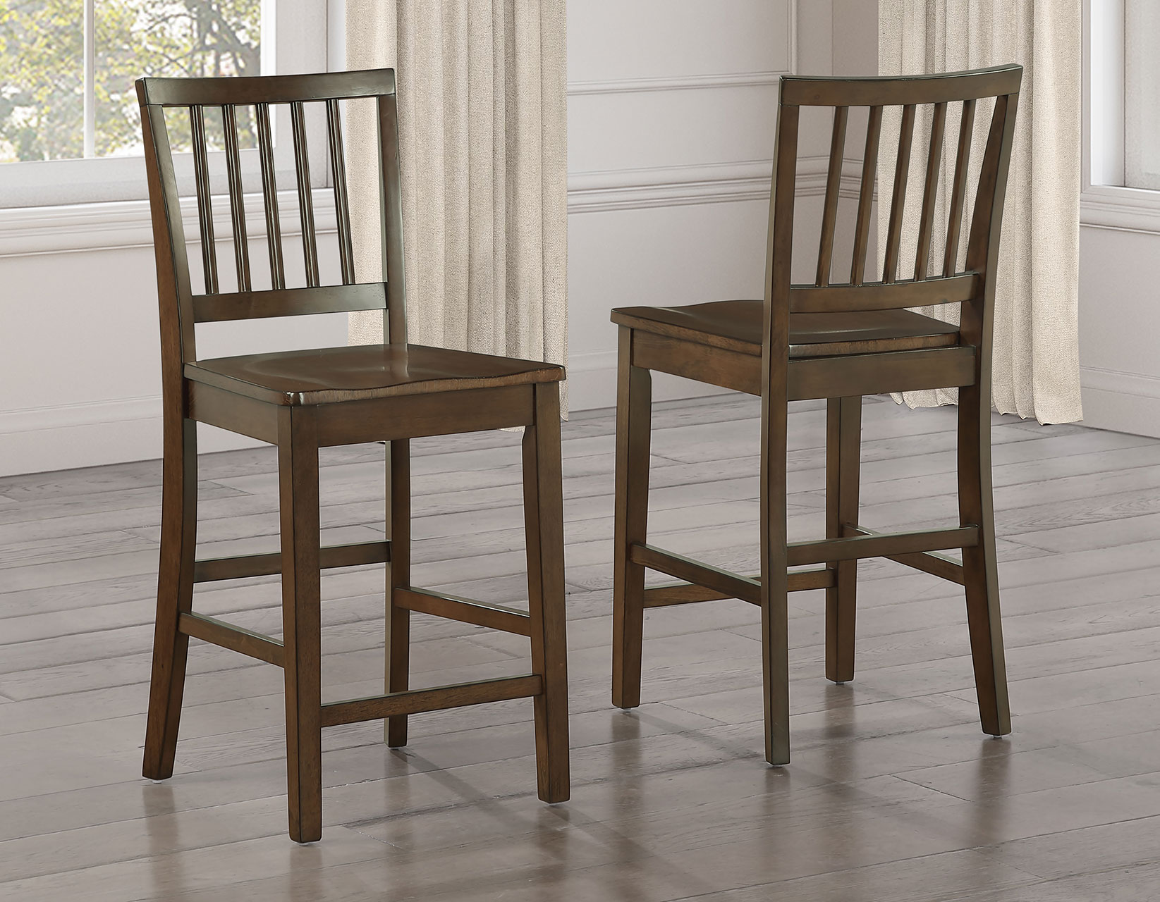 Joplin 5-Piece Counter Dining Set, Walnut Finish - Image 3